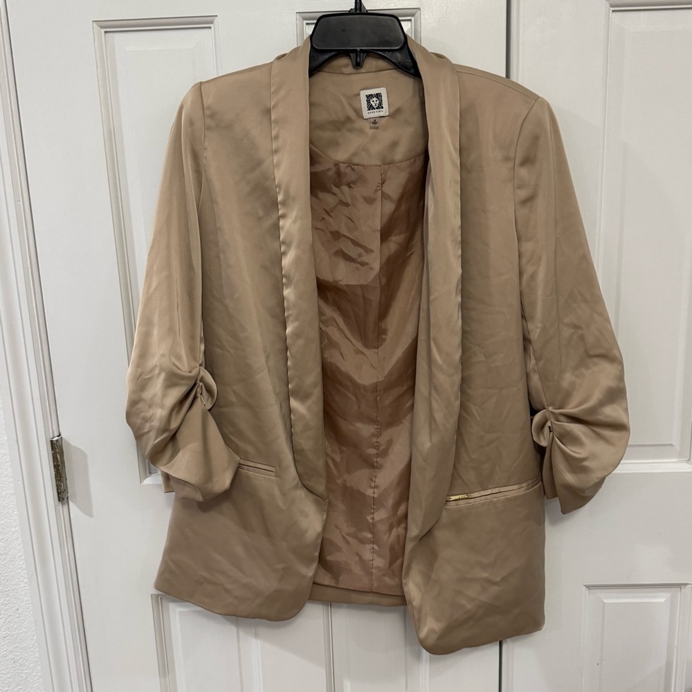Anne Klein Ruched Sleeve Open Front Blazer‎ - Size M